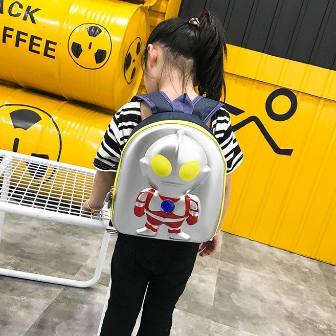 超級飛俠 兒童書包, 1個, 黑色3D奧特曼加長版