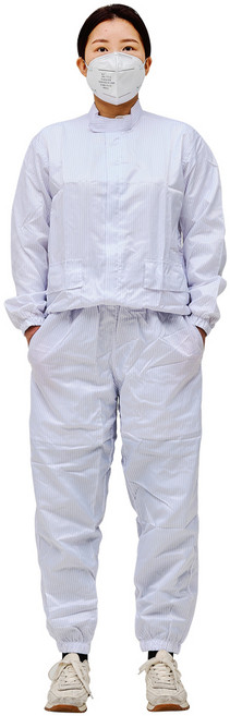 카멜레온 고급 다회용 방진복 방역복 실험복 보호복 작업복 방호복 도장복 원피스 투피스 반도체 고급 망사 모부형 반팔 긴팔, 1개, 화이트