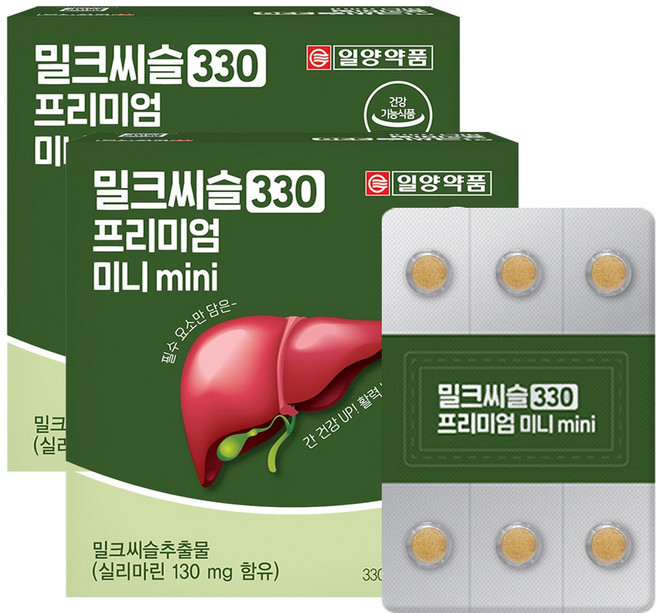 일양약품 밀크씨슬 330 프리미엄 미니 mini 9.9g, 2개, 30정