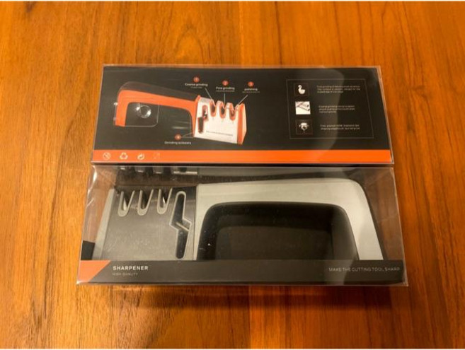 【外銷美國】磨刀器 磨刀石 磨刀神器 磨剪刀 迷你磨刀器 磨菜刀 磨刀架, 1個, 極簡黑, 黑色