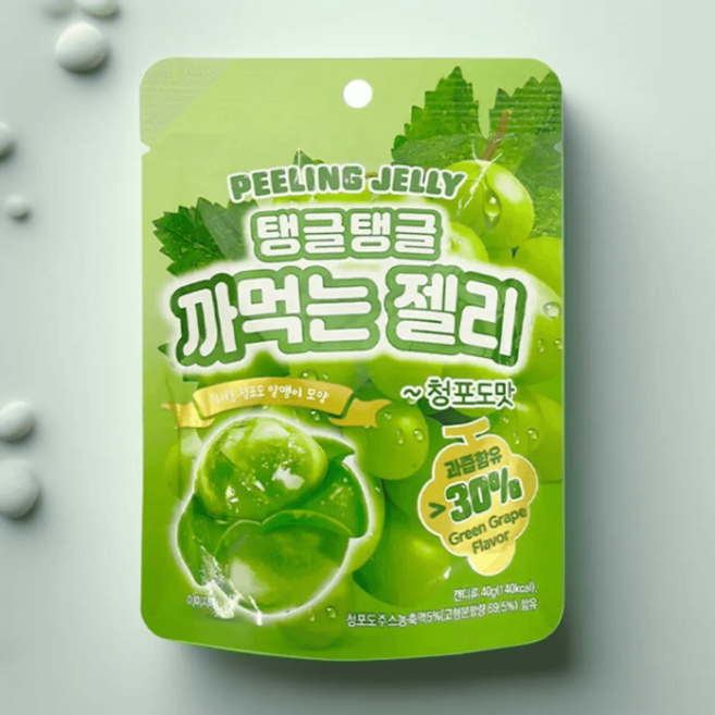 탱글 까먹는 알맹이 과즙 젤리 청포도맛 400g 3개 개별 포장, 40g, 30개