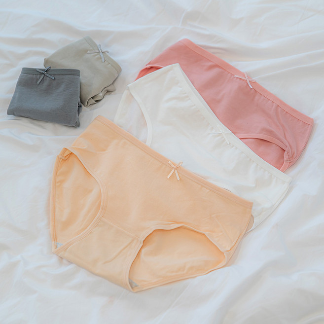 여학생 성인 기본 면스판 미디팬티 5p