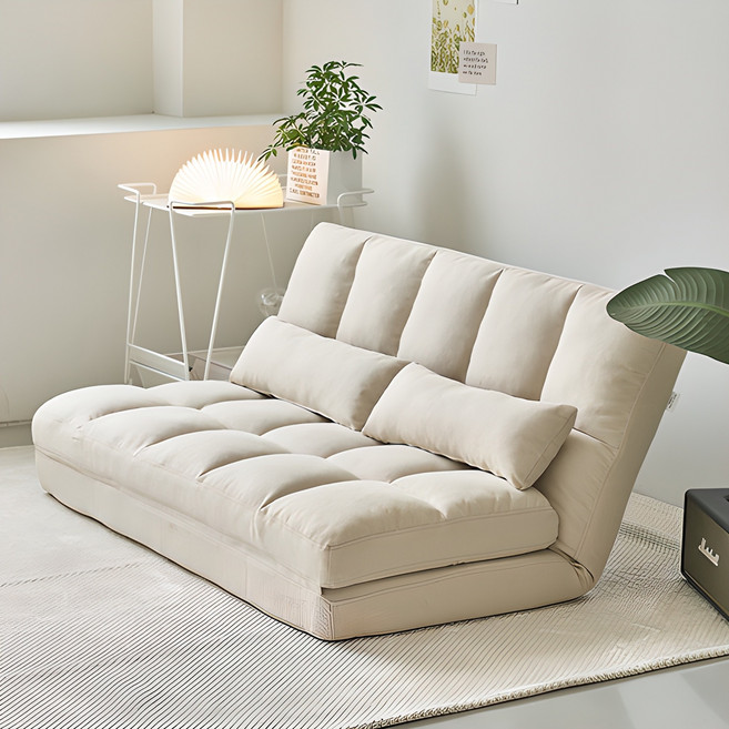 아이와비 좌식 패브릭 소파베드+ 쿠션2개 방문설치, 베이지