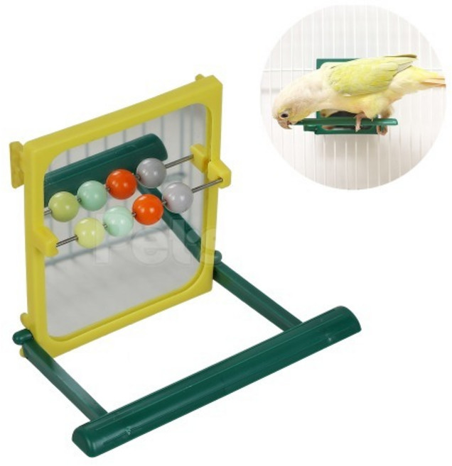 앵무새장난감 구슬 거울 장난감 앵무새 잉꼬 핀치 애완조 횃대 횟대