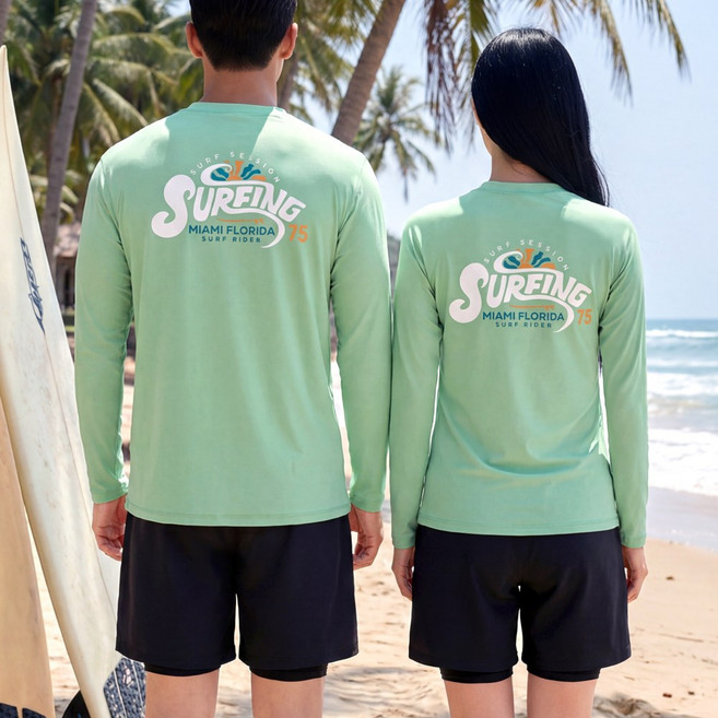 로이몬스터 남녀 서핑 래쉬가드 상의+반바지 2장 세트 체형커버 빅사이즈/ROYMONSTER