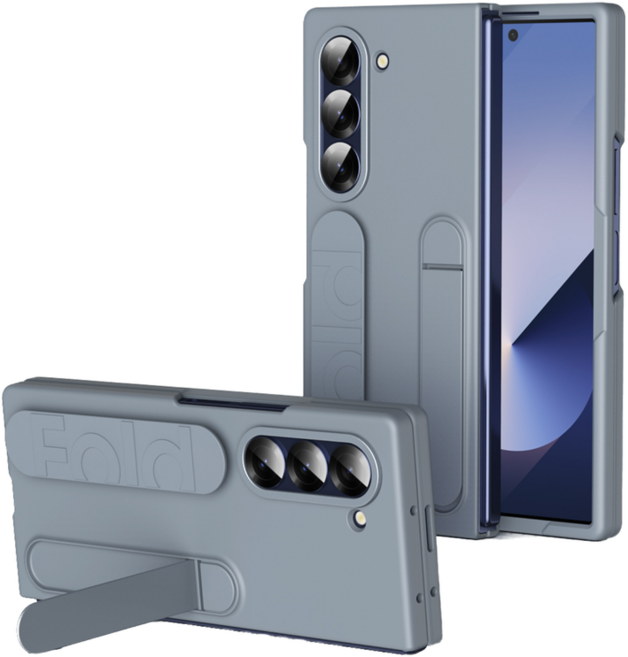 아이시(isee) 갤럭시 Z폴드3~7 호환 실리콘 그립 케이스 with 스탠드+액정보호 필름