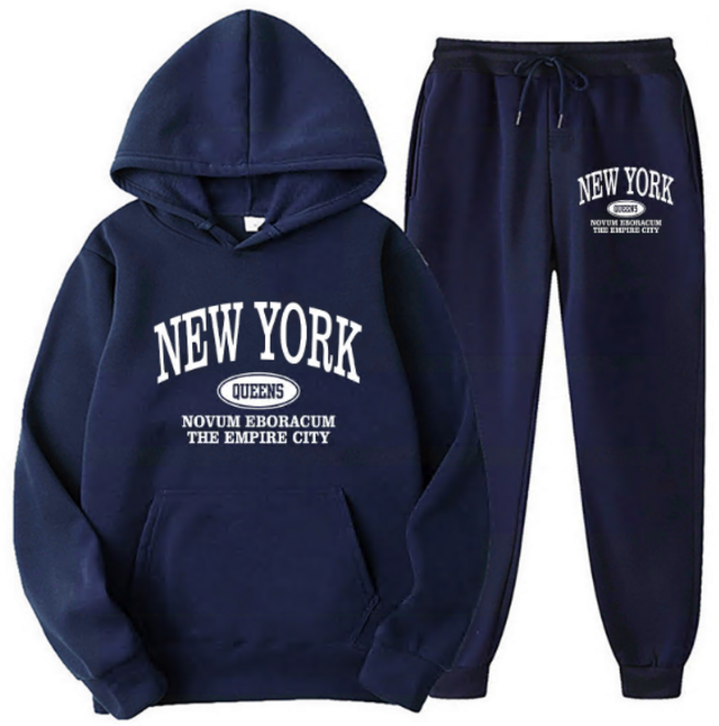 Connect LINK 남성용 뉴욕 후드티 트레이닝복세트