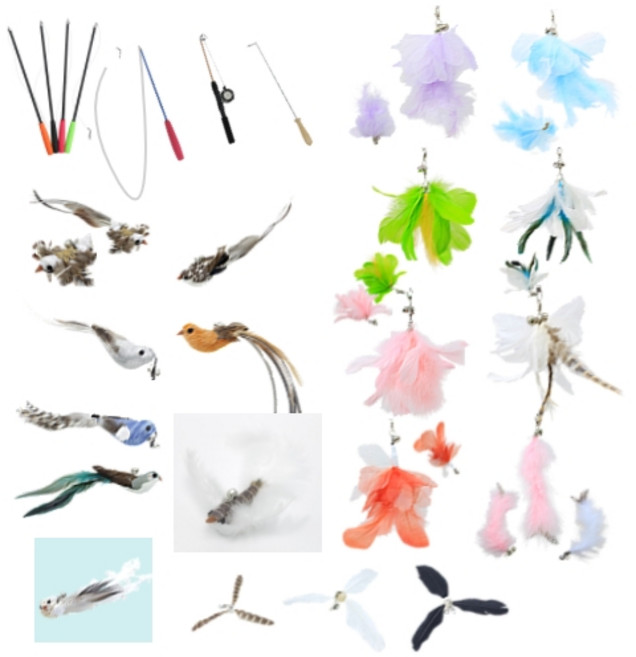 냥템점 고양이 용품 리필 51종 고양이 낚시대 깃털 장난감, 바스락 볼, 1개