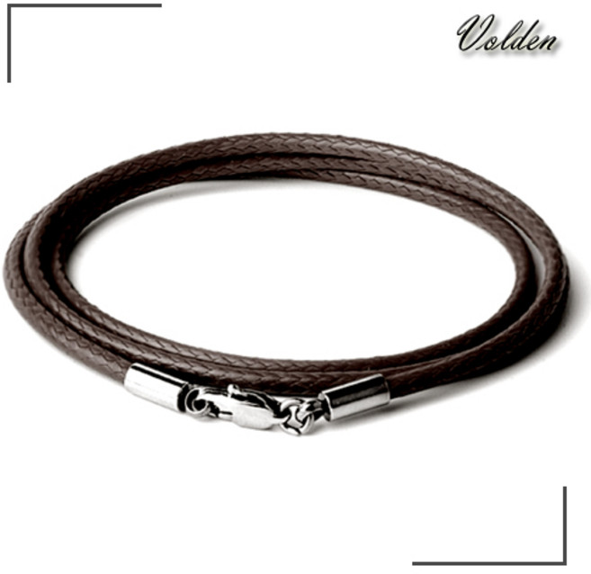 볼던 MC1055S 프리미엄 핸드메이드 PU 가죽 써지컬 스틸 고리형 남자 여자 커플 패션 목걸이 줄