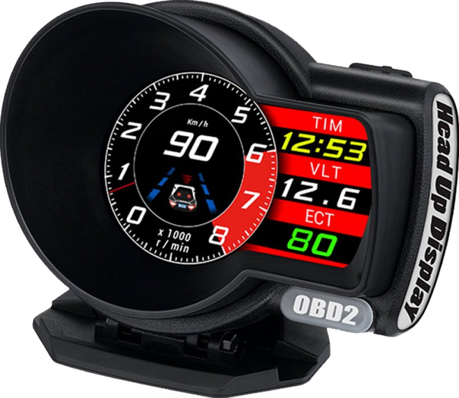 FLYone F8 HUD 抬頭顯示器 液晶儀錶 多功能行車電腦顯示器, 雙系統OBD2+GPS
