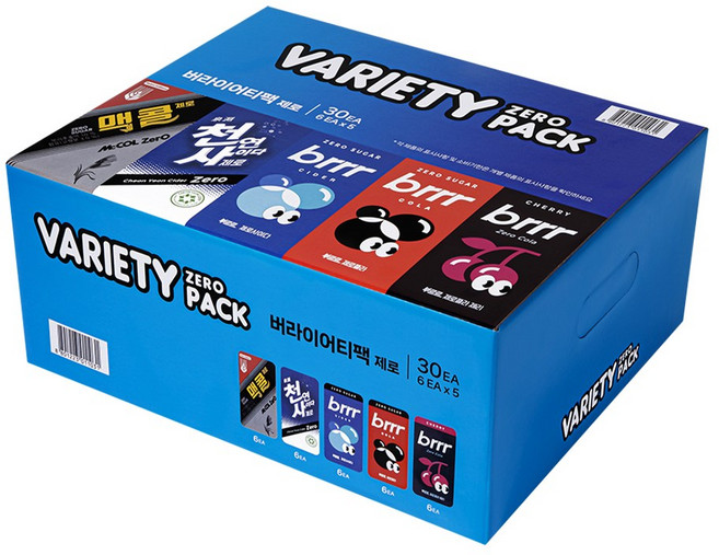 [일화] 탄산음료 Best 5종 버라이어티 팩 250ml, 30개