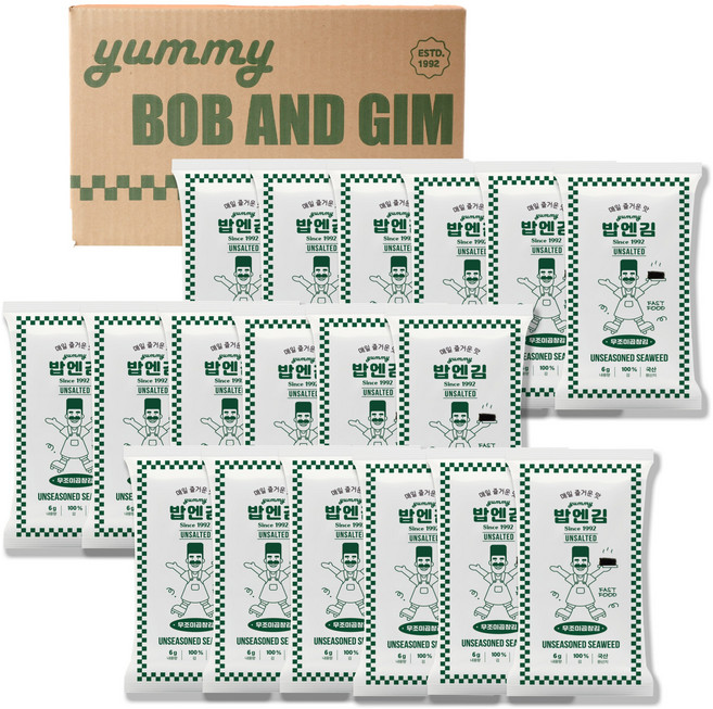 무조미 곱창김 - 밥엔김 김아저씨 2호 18봉 가정용, 18개, 6g