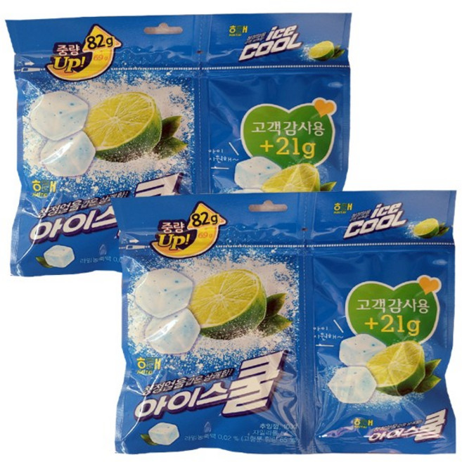 해태제과 아이스쿨껌 리필껌 츄잉껌, 103g, 2개