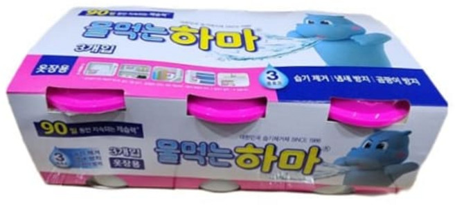 제습제 물 먹는 하마 옷장용 300g 3개 팩, 본상품