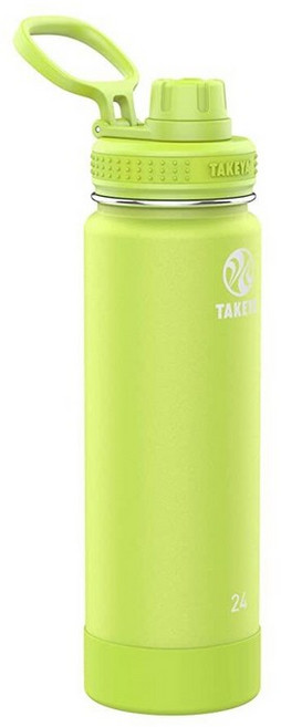 다케야Takeya Actives 단열 스테인리스 스틸 물병 뚜껑 포함 510.3ml(18온스) 오닉스143978, Citron Green