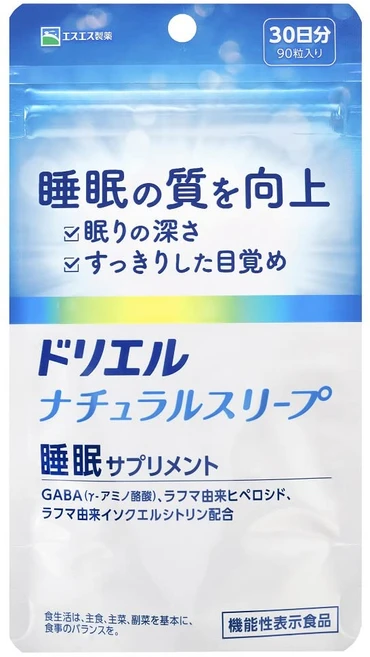 드리엘 내츄럴 슬립 90알 30일분 수면 사프리 GABA 라푸마[기능성 표시 식품], 90정, 1개 - 쿠팡