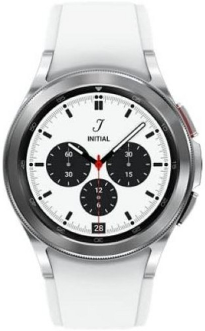 삼성 갤럭시 워치4 클래식 버전 42mm 실버 스테인리스 스틸 스마트워치| 버라이즌 4G LTE| 건강 및 피트니스를 위한 심전도 모니터 트래커 + GPS 낙상 감지 기능 포함