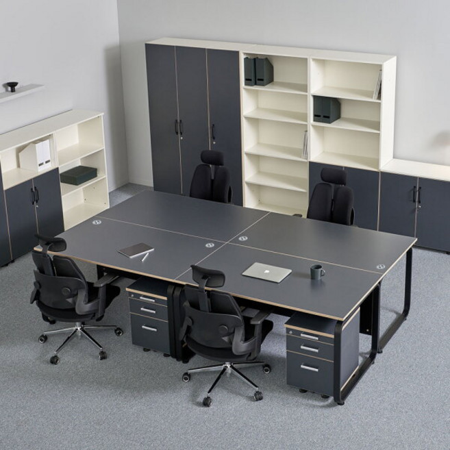 아트박스/티에스퍼니처 데임 A형 LPM 사무용책상 타공 1800x800, 선택:화이트프레임/라이트월넛