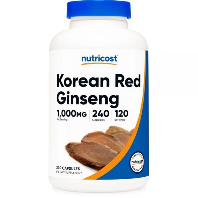 Nutricost 코리안 진생 500mg 240정 1회 분량 당 1000mg 한국 홍삼 글루텐 프리 및 논-GMO, [해외직구] Nutricost 코리안 진생 500mg, 1개 - 쿠팡