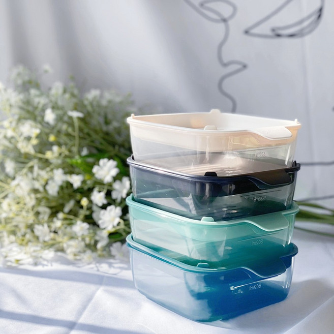 5P 세트 닭가슴살 호빵 전자렌지 2단 찜기 국내생산 친환경 냉동밥 밀폐 보관 용기 밥소분 만두 냉동 떡 해동 냉동실 정리 다회용 햇반 그릇 다회용기 집들이선물 (패키징박스포장), 민트