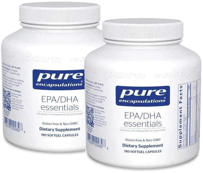 퓨어인캡슐레이션 에센셜 피쉬오일 오메가 소프트젤 Pure Encapsulations EPA DHA, 2개, 180정 - 쿠팡