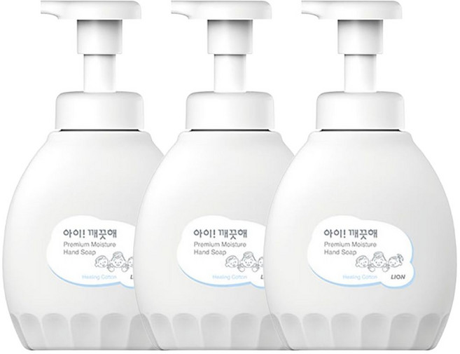 아이깨끗해 프리미엄 모이스처 핸드워시 힐링코튼, 450ml, 3개