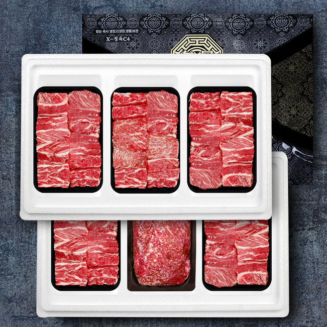 횡성한우 1등급 찜갈비(700gx5) 불고기 한우 선물 세트 3.9kg, 1개