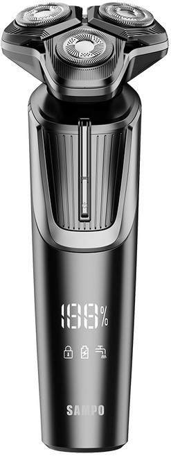 SAMPO 聲寶 4D水洗式三刀頭電鬍刀 EA-Z2432WL 浮動刀頭 全機水洗 Type-C充電, 黑色