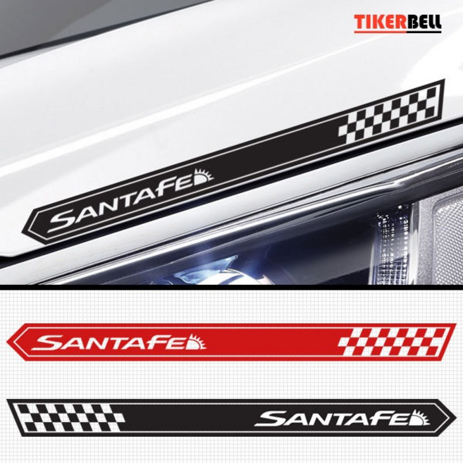 티커벨 싼타페DM/ 더프라임 로고 라인 중형 데칼스티커 TKLL-08, 레드, 1개