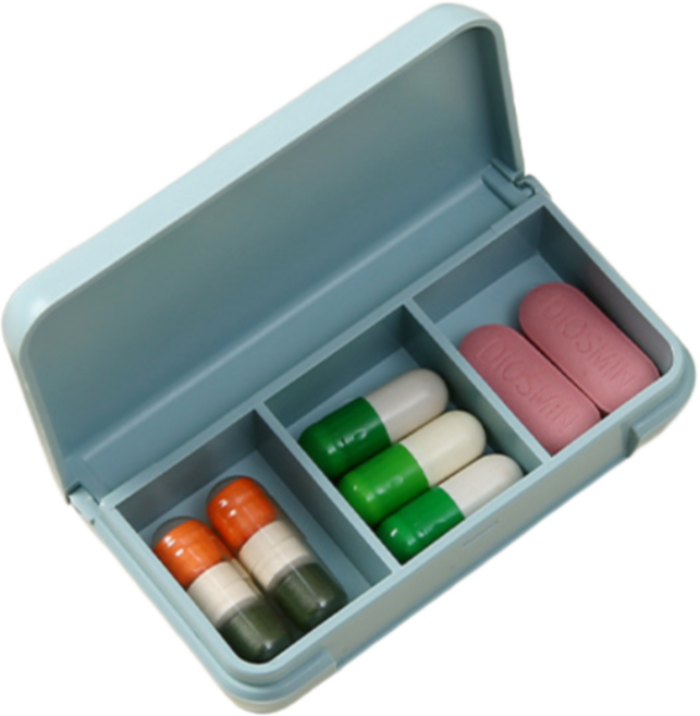 미츠유 휴대용 초미니 알약 약통 4개, 혼합