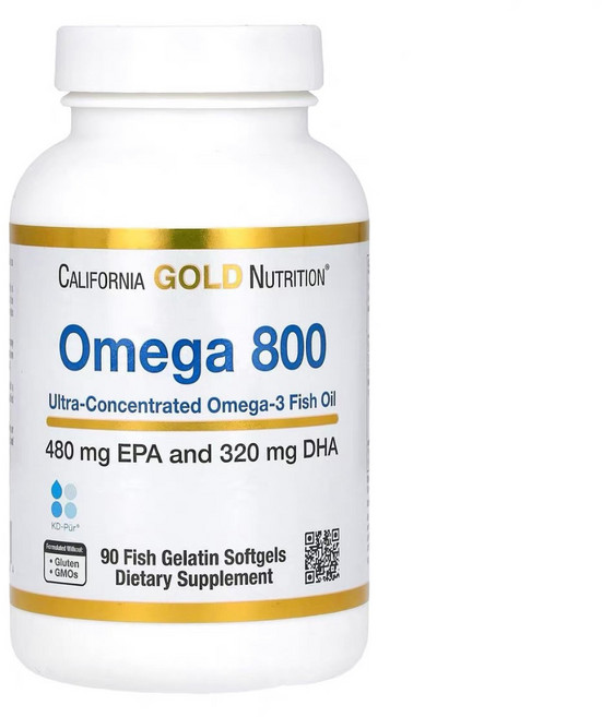 Omega 800 캘리포니아골드 Fish Oil 80% EPA DHA 1 000 mg Fish Gelatin, 90정, 1개