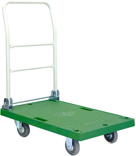 접이식 대차 운반카트 사각대차 손잡이 포함 투명 무소음 우레탄 인라인 바퀴 대형 850x550 그린 브레이크형, 1개