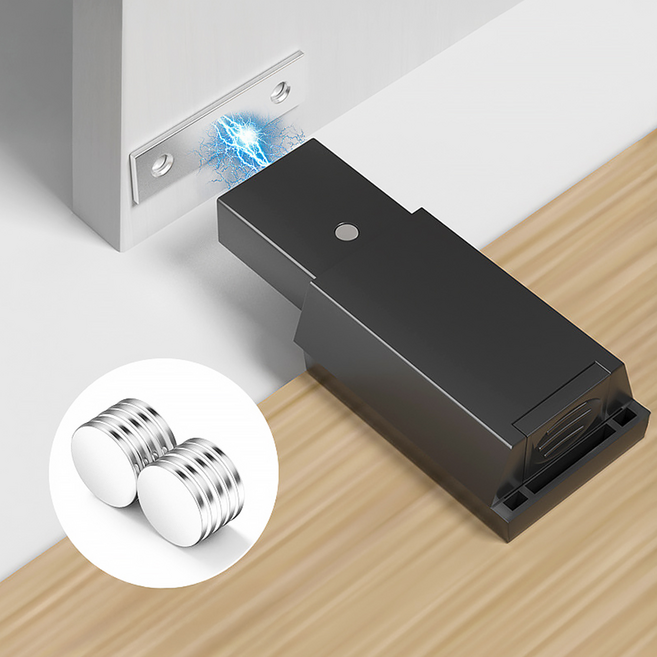 리브문 푸시 도어 캐치 원터치 자석 ABS형, 1개, 블랙