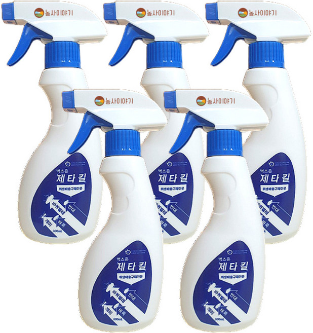 농사이야기 제타킬 지네 노래기 뿌리는 바퀴벌레약 살충제, 5개, 300ml