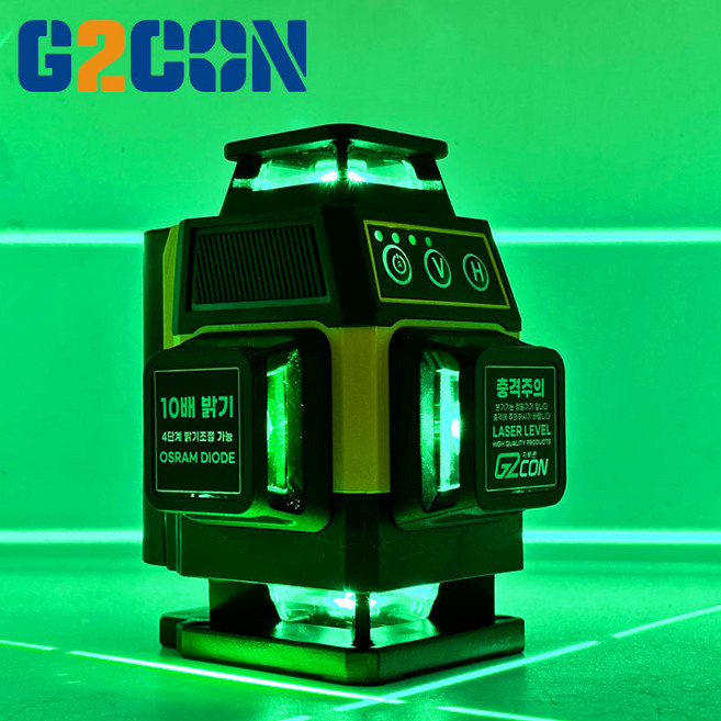 G2CON 지투콘 초소형 4D 미니 그린 라인 레이저 레벨기 GL-4WG 수평 수직 측정 GL4WG, 1개