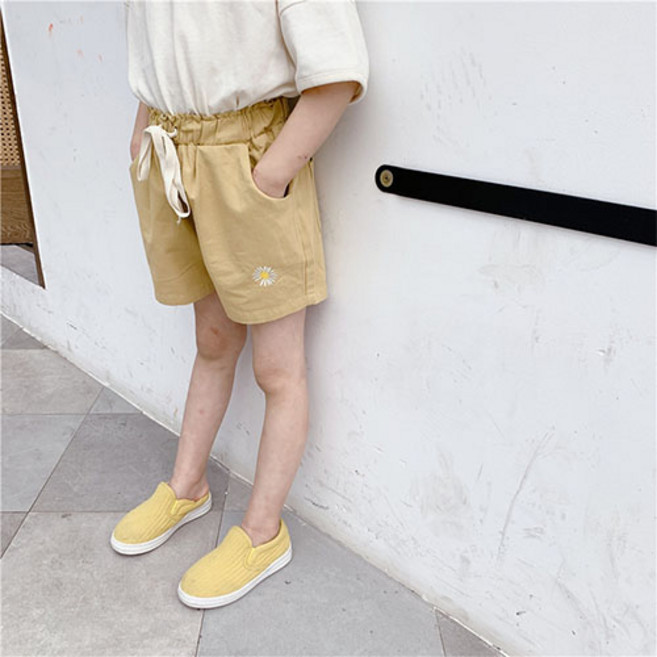 하랑이네 또또샵 유아동 자수 반바지 여아 남아 공용 팬츠 어린이 선물 키즈 면반바지 등원룩 등원복 하의 유치원 외출복 나들이복