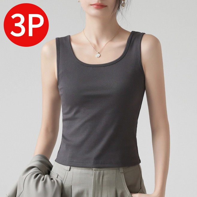 편안하고 부드러운 여성 나시 3종 세트 - 숨쉬는 통기성