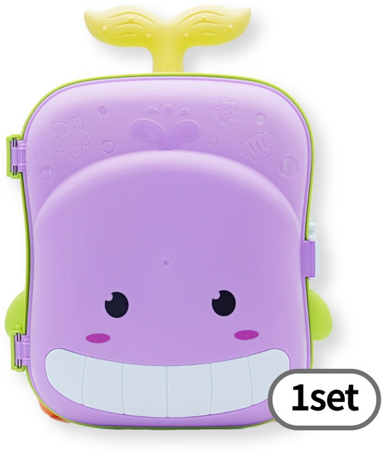 토이토 고래 캐리어 모래놀이 장난감 세트 샌드토이 여행가방, 02_보라색, 1개