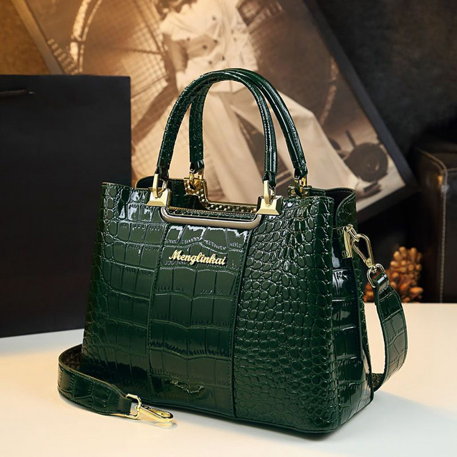 여성 천연소가죽 핸드백 토트백 크로스백 엄마선물 악어무늬 love