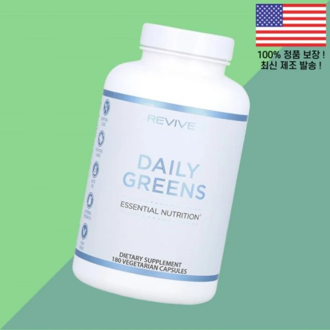 리바이브 데일리 그린 식물성 베지캡슐 180정 Revive Daily Greens 180 Vegetarian Capsules, 리바이브 데일리 그린 식물성 베지캡슐 180정 Revi, 1개 - 쿠팡