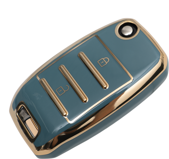 기아 호환 스마트 차 키케이스 키홀더 TPU 키커버 리모컨, TA91-2버튼, 그레이골드