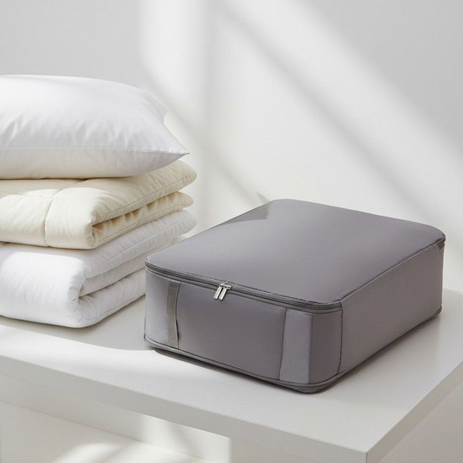 1+1 사은품 증정 펀앤파인 이불 압축 파우치 보관백 특대형 정리 압축팩, 그레이, 1세트