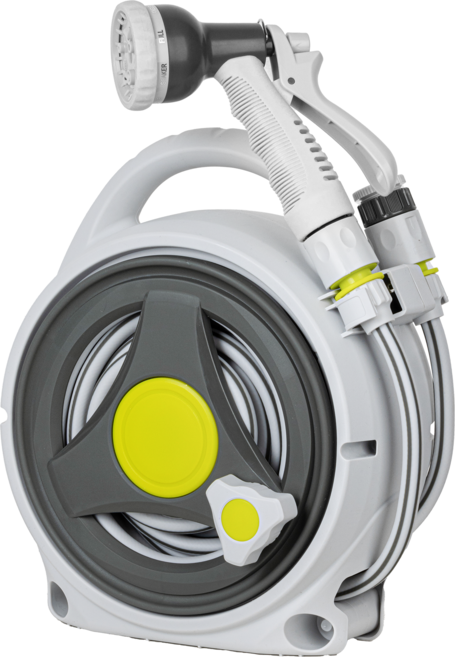 kroshine 물 호스릴 15M 세차 호스 정원 분무기 고압분사호스 원터치워터건, 애플 그레이, 1개