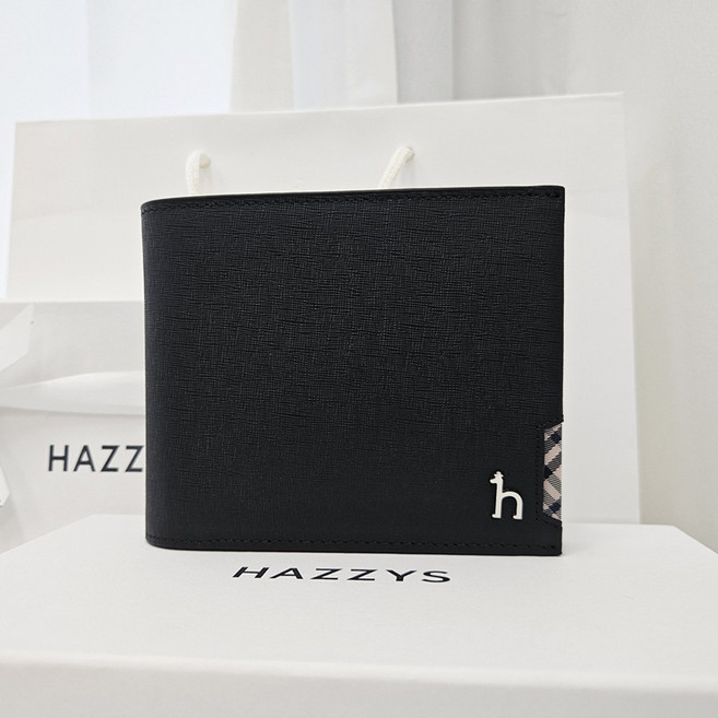 [정품/선물포장] 헤지스 남성 체크포인트 반지갑 쇼핑백포함+THE HENEM더스트백