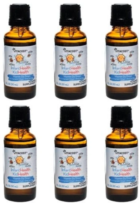 비타코스트 인펀트헬스 키드헬스 비타민 D3 드롭 10mcg(400 IU) 30ml, 6개 - 쿠팡