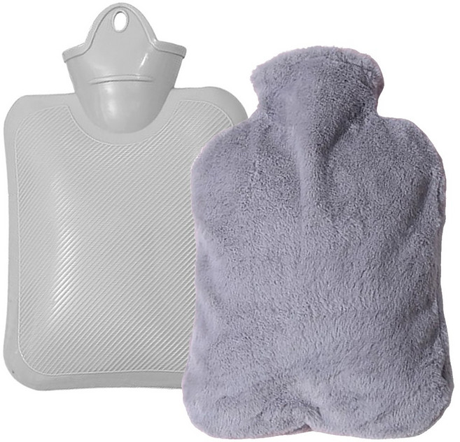 오마이리빙 오래가는 보온 물주머니 핫팩 + 찜질팩 커버 세트 2L, 1개, 실버그레이 2L