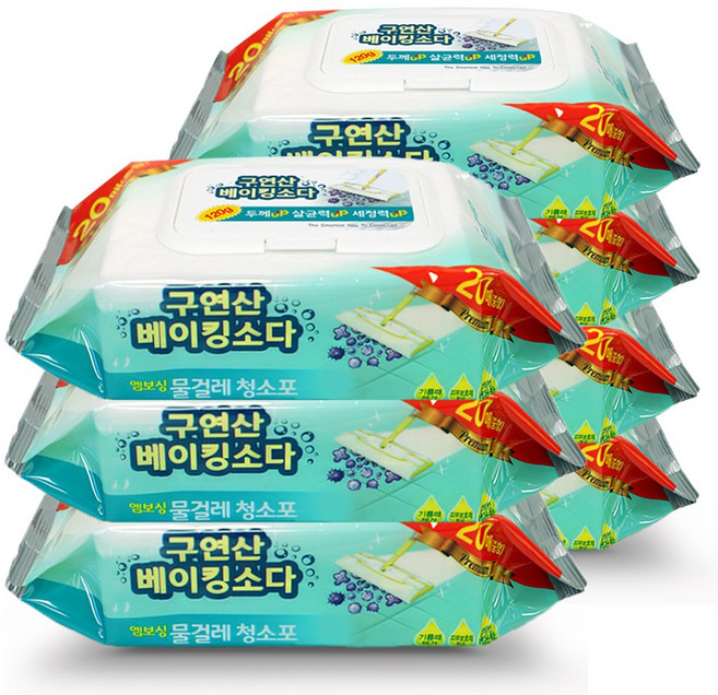 에파타 구연산 베이킹소다 프리미엄 일회용 물걸레 청소포 중형 20매, 7개