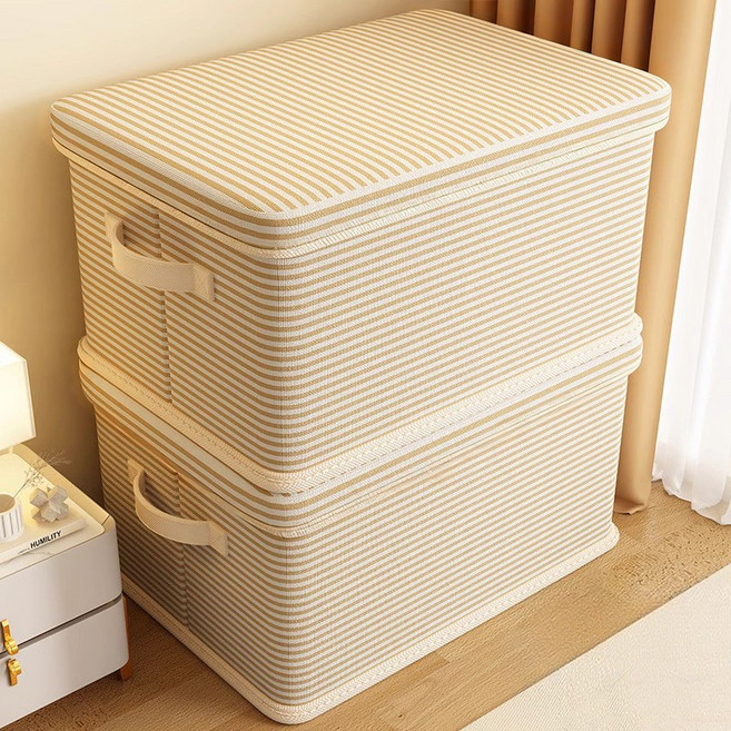 모아봐 대용량 접이식 의류 보관함, 베이지색, 2개