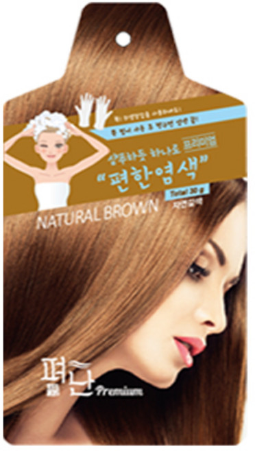 바람 BARAM) 편한염색 한방 염색 크림 펴난염색 한방염색약, 자연갈색, 1개