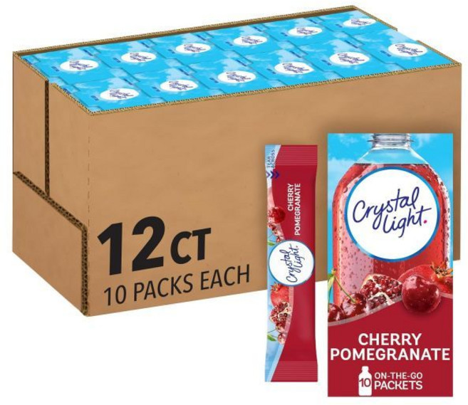 크리스탈 라이트 드링크 믹스 체리 석류맛 파우더 3g 10개입 12개, Sugar-Free Cherry Pomegranate, 1개
